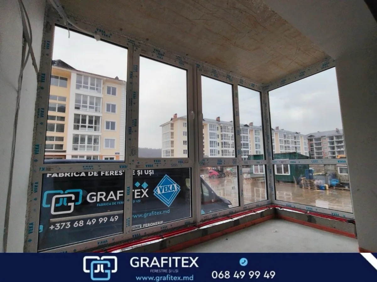 Example of a VEKA PVC balcony block — Grafitex installation in Moldova