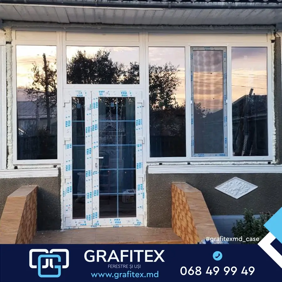 VEKA PVC balcony block with thermal insulation — Grafitex installation