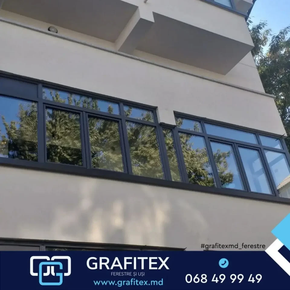 PVC balcony block on VEKA profile — Grafitex installation example